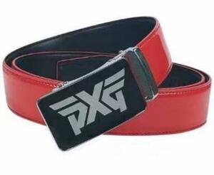 PXG メンズ ゴルフ レザー ベルト赤D