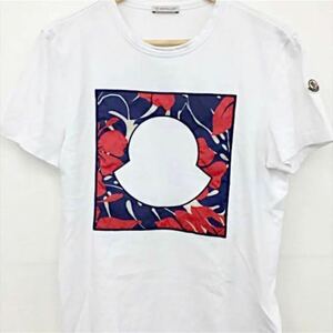 ★希少★ MONCLER 半袖 Tシャツ S ハイビスカス ロゴ ワッペン 完売品 国内正規品 本物 モンクレールジャパン製 入手困難 完売品 レア