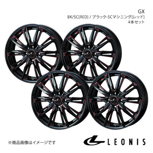 LEONIS/GX NV100クリッパーリオ DR17W アルミホイール4本セット【16×5.0J4-100 INSET45 BK/SC[RED]】0039338×4