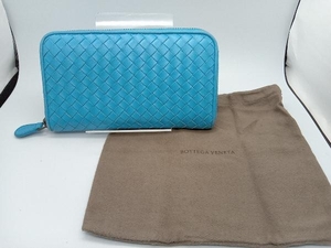 BOTTEGA VENETA イントレチャート ラウンドファスナー長財布 P01206580I ライトブルー ボッテガヴェネタ