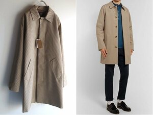 新品タグ付 A.P.C. アーペーセー 2018AW MAC FINDON ガンクラブチェック コットン ステンカラーコート S ベージュ 千鳥格子柄 定価79200円