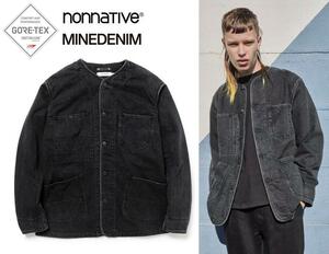 nonnative × MINEDENIM DENIM COVERALL with GORE-TEX INFINUM ブラックデニム 1 カバーオール ゴアテックス 秋冬