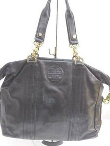 TORY BURCH トリーバーチ ハンドバッグ ゴールド金具　ロゴ　レザー ブラック レディース 1201000038737