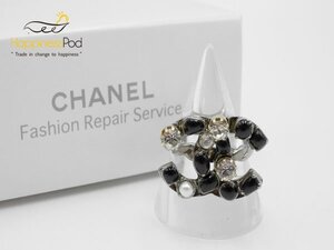 CHANEL　シャネル　ラインストーンココマークリング　09A　リペア済