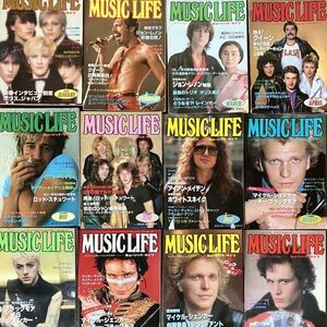 音楽雑誌[MUSIC LIFE]1981年 全12冊揃 クイーン/ジョン・レノン/ロッドスチュワード/マイケルリッチー他 ミュージック・ライフ自宅保管品