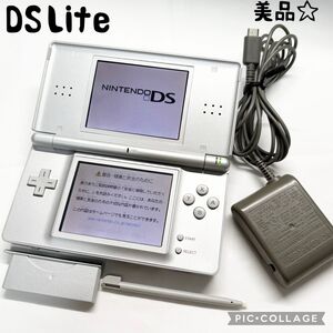 【美品☆】ニンテンドー DS Lite グロスシルバー 純正充電器付き 動作確認