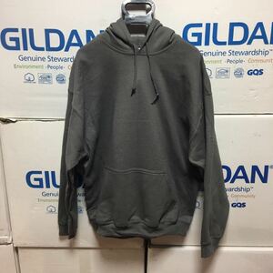 GILDAN チャコールグレー XL 灰色 プルオーバー 8.0oz スウェット パーカー カブリパーカー フーディー ギルダン 無地 長袖 裏起毛 フード