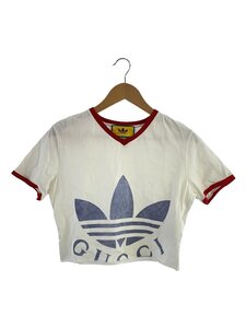 GUCCI◆22SS/クロップドTシャツ/Tシャツ/L/コットン/ホワイト/693637 XJEB1