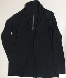 KAZUYUKI KUMAGAI 80/2度詰天竺 ストール カーディガン 新品 3 BLACK カズユキクマガイ ATTACHMENT cardigan アタッチメント ブラック 黒