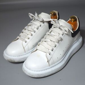 4-SL018◎ アレキサンダーマックイーン Alexander McQUEEN レザー ローカット スニーカー ホワイト 41 25.5㎝相当 正規品 メンズ