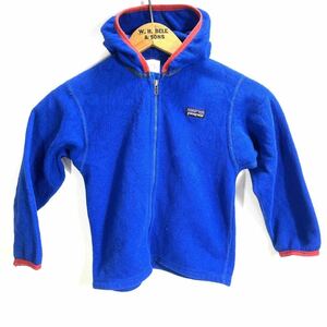 ■ 子供用 00s 2013年製 Patagonia パタゴニア フリース フルジップ パーカー インナー サイズ4T 青 古着 キッズ服 アウトドア アメカジ ■