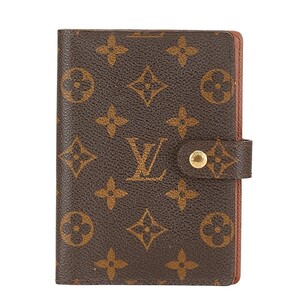 ルイ ヴィトン モノグラム アジェンダPM 手帳カバー R20005 ブラウン PVC レザー レディース LOUIS VUITTON 【中古】