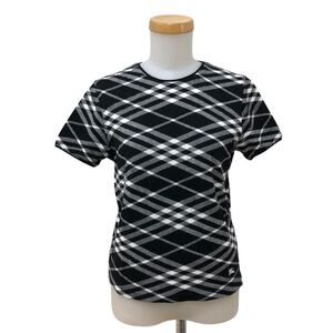 NB238-41 BURBERRY バーバリー 半袖 Tシャツ シャツ カットソー トップス クルーネック コットン 100% ブラック バーバリーチェック 2