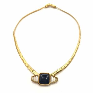 1円 美品 GIVENCHY ジバンシィ カラーストーン ラインストーン ゴールド ネックレス アクセサリー レディース m13707