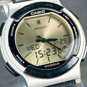 CASIO カシオ DATA BANK データバンク WORLD TIME ABX-53 腕時計 クオーツ アナデジ 多機能 ステンレス 新品電池交換済み 動作確認済み