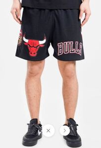 BF98)PRO STANDARD Chicago Bulls ジャージハーフパンツ/BLK/3XL/シカゴ・ブルズ/HIPHOP/B系/USサイズ/NBA