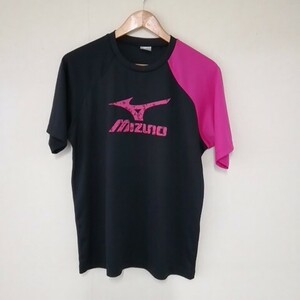 ★【古着】MIZUNO(ミズノ)　Tシャツ　半袖　Lサイズ　ブラック　ピンク　