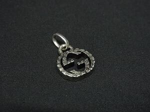 1円 ■美品■ GUCCI グッチ インターロッキングG SV925 チャーム ネックレストップ ペンダントトップ アクセサリー シルバー系 FL4075