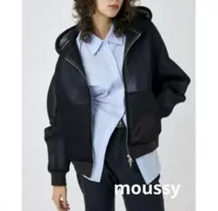 moussy SHEER CARDBOARD ZIP UP フーディ