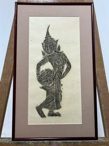 アジア石摺絵・拓本版画 タイのワットポー寺院壁画　古典ラーマキエン」石刷り/アート/民族芸術