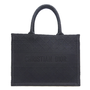 ［銀座店］Christian Dior クリスチャンディオール ブックトート ミディアム M1265zrhz ハンドバッグ キャンバス ブラック DH81237