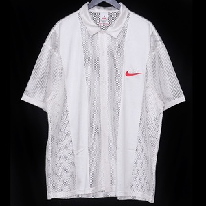 SUPREME × NIKE Mesh S/S Shirt XLサイズ ホワイト FQ0346-030 シュプリーム ナイキ 半袖メッシュシャツ ロゴ刺繍