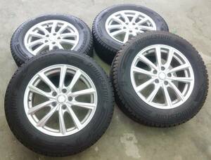 【バリ山】社外アルミホイール / BRIDGESTONE BLIZZAK DM-V3 225/65R17 2022年製 スタッドレス 4本 エクストレイル ハリアー RAV4 CX-5