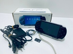 美品 動作品 ソニー SONY PSP 1000 黒本体 Black 2GB メモリカード希少品 ゲームソフト箱付(N-24)