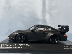 ミニチャンプス／京商製　　ポルシェ　911 GT2 Evo 黒　　　1/43