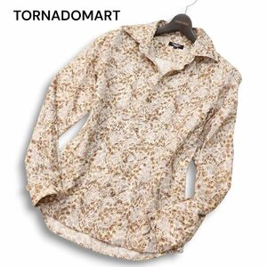 TORNADOMART トルネードマート 通年 レオパード × ペイズリー総柄★ 長袖 スリム シャツ Sz.L　メンズ　I4T02488_8#C