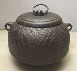 61046 茶釜 炉釜 ごはん鍋 茶道具 茶器 鉄製 金属工芸品 アンティーク