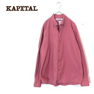 1N2369-F-N◆ KAPITAL キャピタル 長袖ボタンダウンシャツ BD トップス ◆ size2 コットン レッド系 古着 メンズ 秋冬