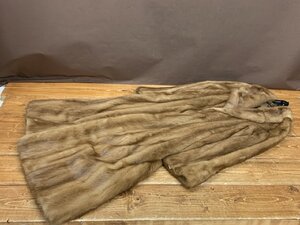 【TR-5005】三越 MITSUKOSHI ミンク MINK 本毛皮 ミンクファーコート ロングコート ブラウン系 東京引取可【千円市場】