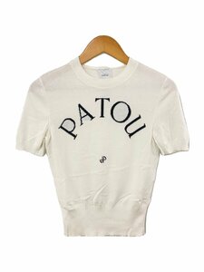 PATOU◆patou jacquard short sleeve/S/コットン/WHT/23S-KN068-8