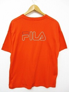 【送料無料】FILA フィラ 半袖 Tシャツ トップス 胸ポケット ビッグロゴ ゆったりデザイン オレンジ メンズ Mサイズ■L25160SSA21-50