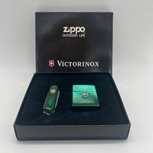 Z19　ビクトリノックス　ジッポ　コラボ　セット　Zippo+Victorinox　Wネーム　限定品　2000年製　【中古】　