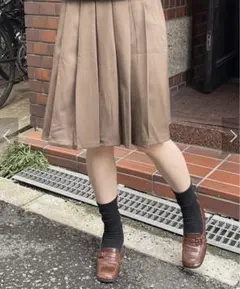 Chikashitsu+ pleats midi skirt ゴールドブラウン