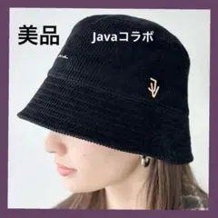 ハット　Javaレディース　帽子　スタッズロゴ コーデュロイ　バケット　ハット