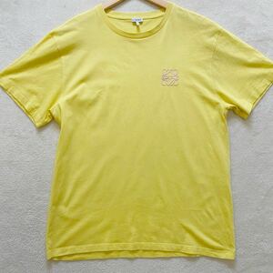 【美品・最高峰】 LOEWE ロエベ メンズ 半袖 Tシャツ トップス カットソー アンダーソン アナグラム 刺繍 イエロー L パステルカラー