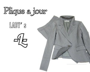 送料無料 レディースL◇Plique a jour◇ 秋冬スーツ gray