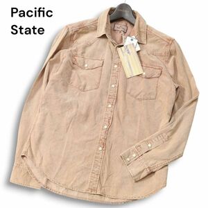 【新品 未使用】 Pacific State メンズビギ 秋冬 ヴィンテージ加工★ 長袖 コーデュロイ ウエスタン シャツ Sz.M メンズ　I4T03733_B#B