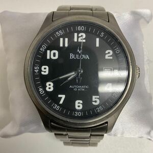 営YY01-60Y BULOVA ブローバ 腕時計 BVM003 自動巻き デイト 時計 メンズ 稼動品 腕周り約17cm フェイス傷あり