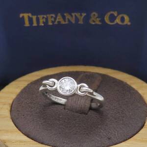 【送料無料】 極希少 美品 Tiffany&Co. ティファニー 1P ダイヤモンド スワン プラチナ リング 9号 指輪 Pt950 HA320