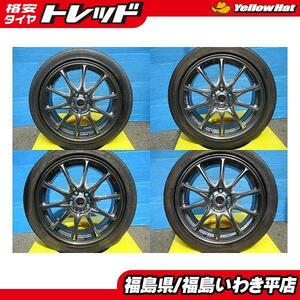 ★いわき★(中)WORK エモーションRS 215/45R17 夏タイヤ 7J+47 5/100 86 インプレッサ B4 送料無料！