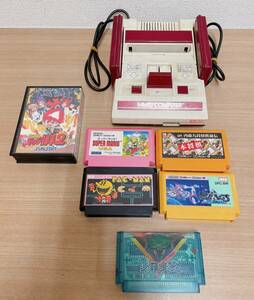 【任天堂 ファミリーコンピュータ本体ソフトまとめて】ファミコン/パックマン/スーパーマリオ/本将棋 内藤九段将棋秘伝/ドッジ弾平/A66-055