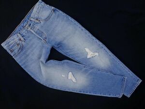 LEVI’S リーバイス 501CT ダメージ加工 ボタンフライ デニムパンツ size24/青 ■■ ☆ eec7 レディース