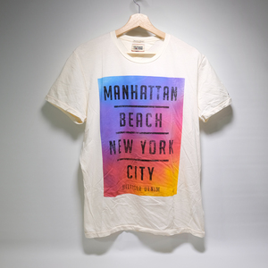トミーヒルフィガーデニム（TOMMY HILFIGER DENIM）半袖Tシャツ 　メンズLサイズ　MANHATTAN BEACH NEW YORK CITY