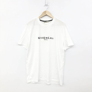 未使用品◆GIVENCHY ジバンシィ 半袖カットソー 大きいサイズXL◆ ホワイト コットン メンズ デストロイロゴ トップス Tシャツ