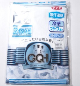 GUNZE グンゼ GQ-1 V首スリーブレスシャツ 吸汗速乾 冷感 フライス編み 綿65%混 ホワイト メンズ Mサイズ 2枚組