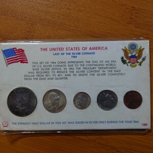 1円スタート　アメリカ コインセット　last of silver coinage 1965 ケネディ